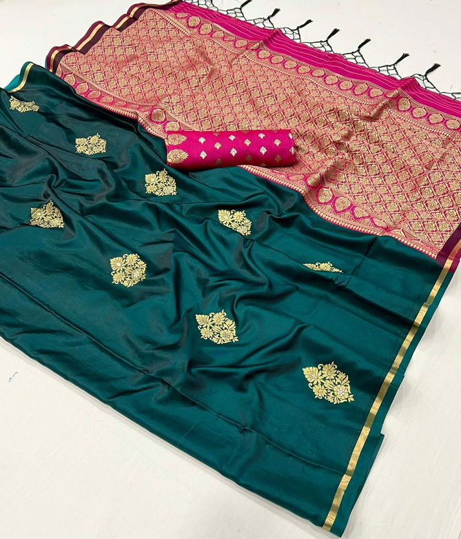 kanthkala Luxe By Rajtex Two Tone Satin Saree Wholesalers In Delhi